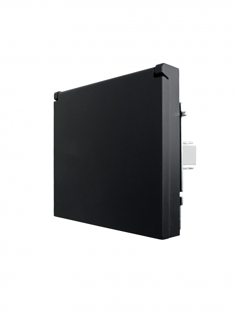 Розетка с крышкой бытовая с заземлением HausMark Juna черный