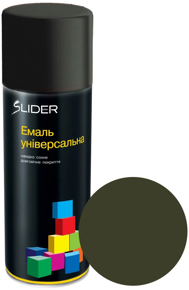 Емаль SLIDER аерозольна RAL 6006 хакі мат 400 мл