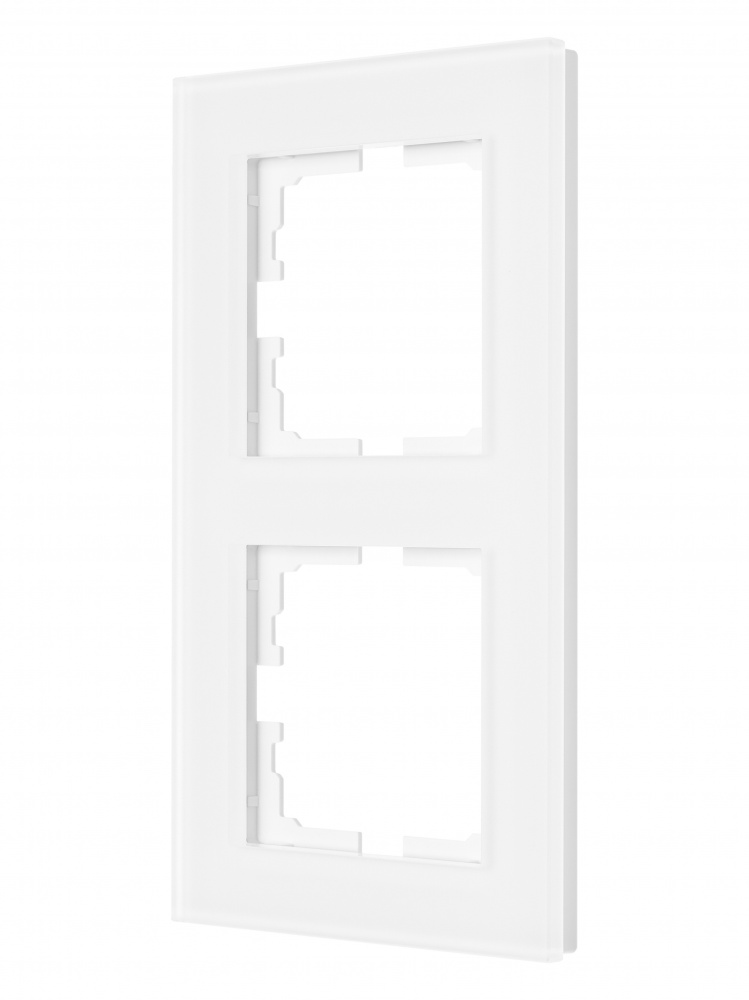 Рамка двомісна Lezard Vesna вертикальна білий матовий 742-5380-152