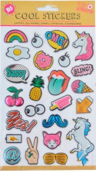 Набор наклеек с тиснением фольгой POP Art 953494 23 шт.