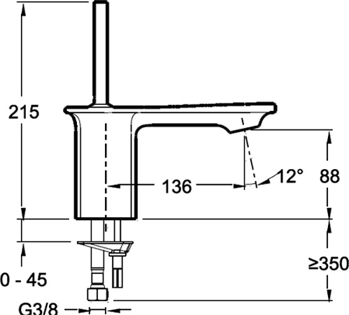 Змішувач для умивальника Jacob Delafon Stance E 14760-CP