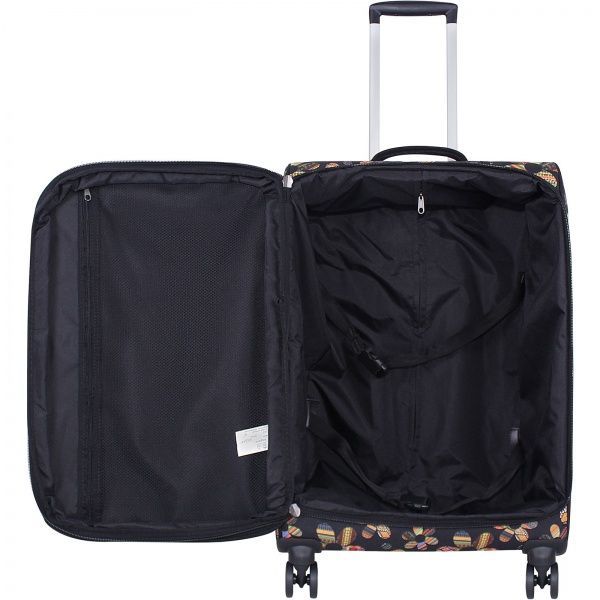 Чемодан Bagland 70 л черный с рисунком Леон сублимация 731 (0037966244) 