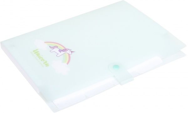 Папка А5 с разделителями Единорог мятный