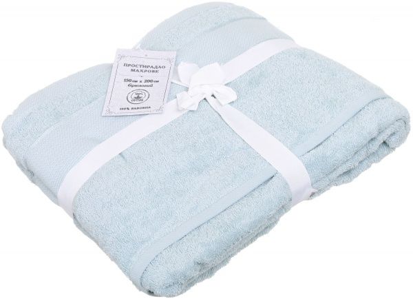 Простирадло махра 150x200 см бірюзовий ТЕКС 