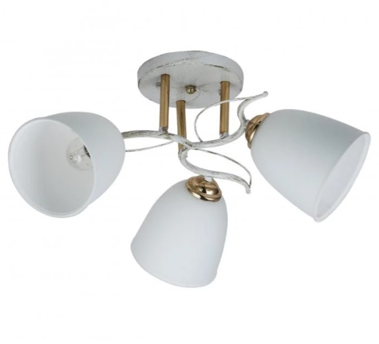 Люстра Miorro Quadro металл/стекло 3x40 Вт E27 белый/золото 51-311-023