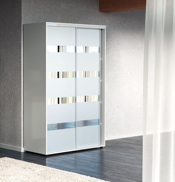 Двери для шкафа-купе Берегиня 700x90x2150 мм белый зеркало