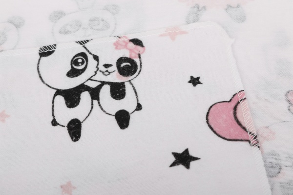 Пеленка Luna Kids Panda 90x90 см белый с принтом 