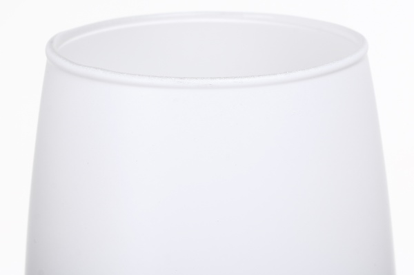 Ваза стеклянная Soft бочка 25 см белая 