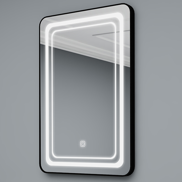 Зеркало со встроенной подсветкой 600х900 мм (ЕЗ-01029) LED-V черное