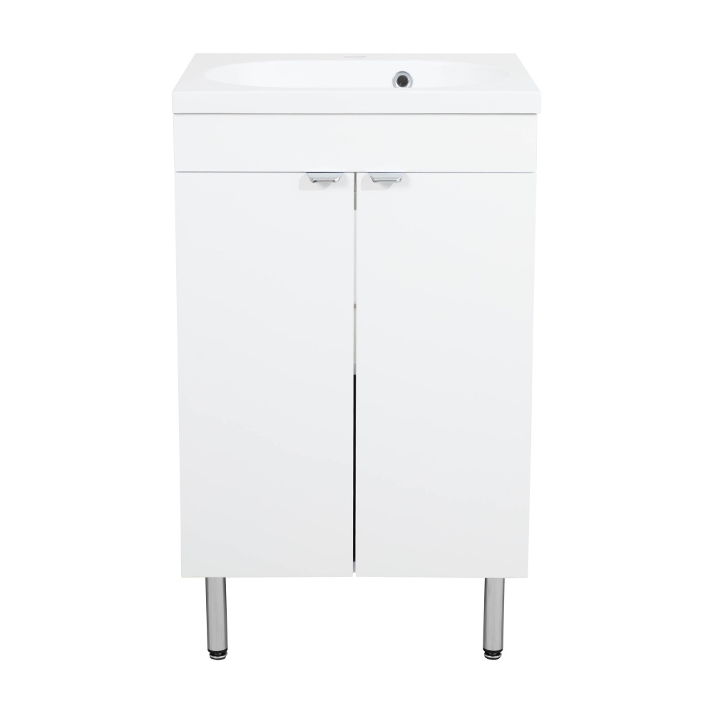 Тумба RIO (білий мат) з умивальником Status 50 см