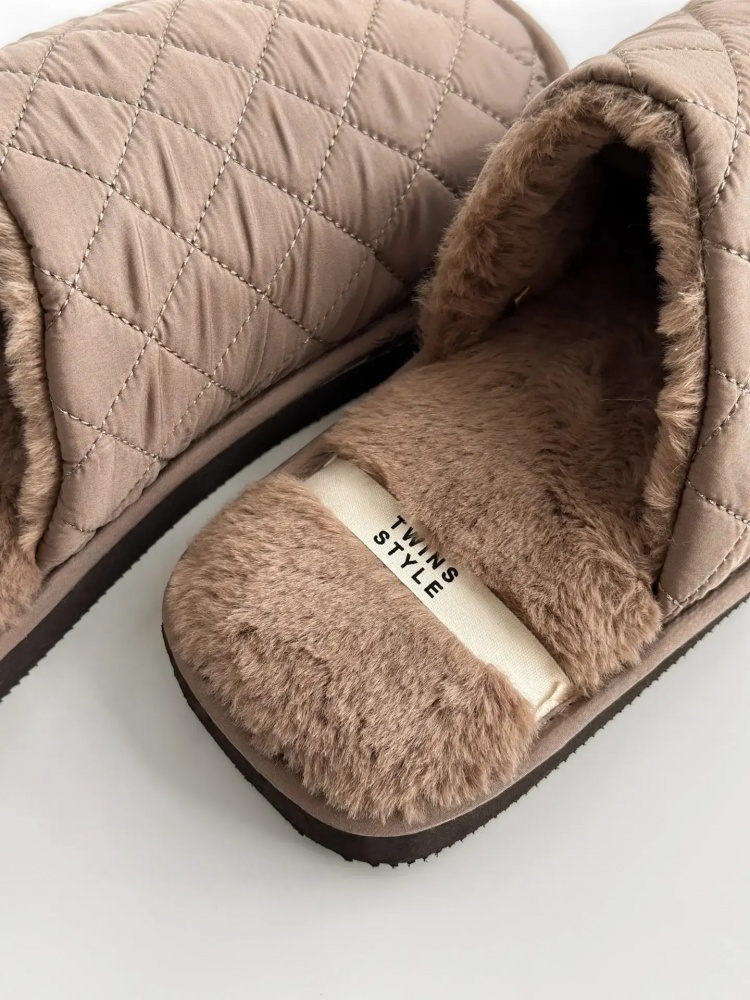 Тапки домашние Twins HS-LUX стеганные 15887 р.44/45 коричневый