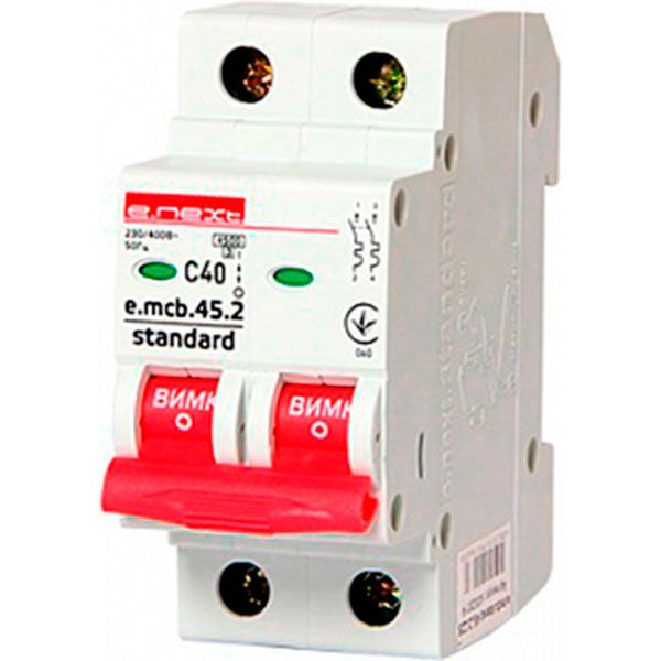 Автоматический выключатель  E.next e.mcb.stand.45.2.C40, 2р, С40А, 4.5 кА s002021