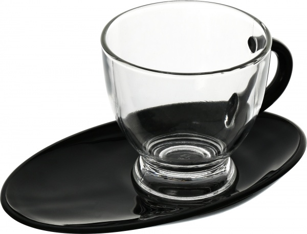 Чашка 230 мл с черным блюдцем Glasmark