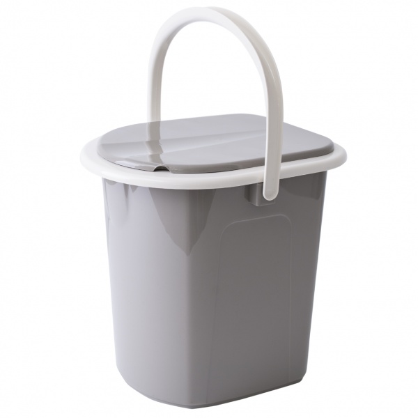 Ведро-туалет Алеана с крышкой 22 л какао/белая роза 