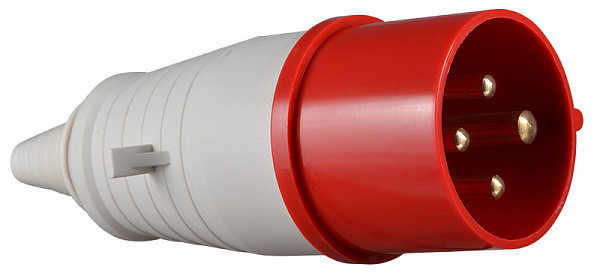 Вилка переносная с заземлением АСКОУКРЕМ ВП 16А/4 3Р+РЕ (014) красно-белый