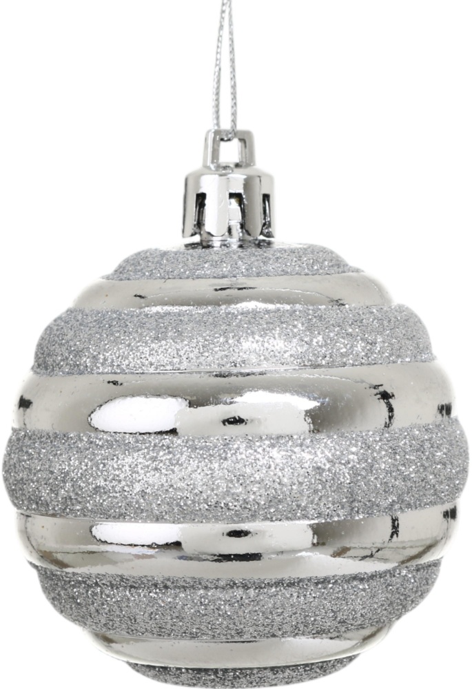 Набор подвесок шар/сосулька/волчок серебристый d 60 мм 3 шт./уп.