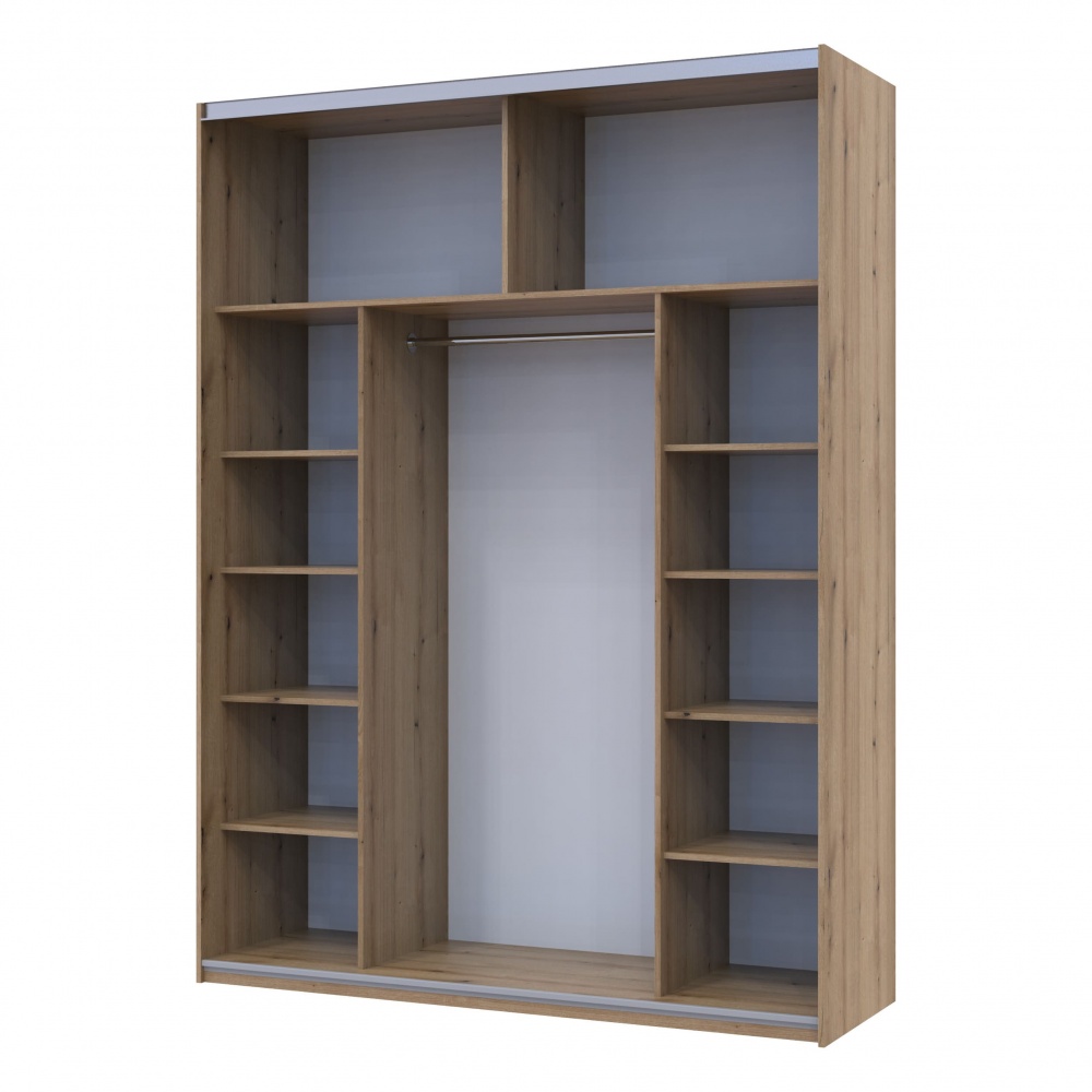 Шкаф-купе G-Caiser 2 Doros 1,8 м 1800x600x2400 мм дуб эвок прибрежный двери / стекло