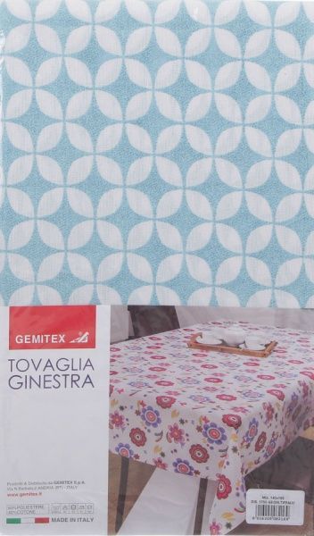 Скатерть Ginestra геометрия 140x180 см голубой Gemitex 