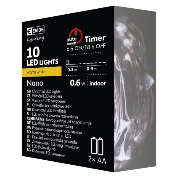 Декоративная гирлянда Emos ZY2195 светодиодная (LED) 10 ламп 0,9 м