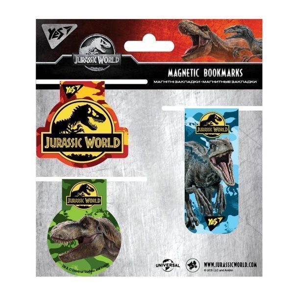 Закладки магнитные YES Jurassic World 3 шт. 707564 