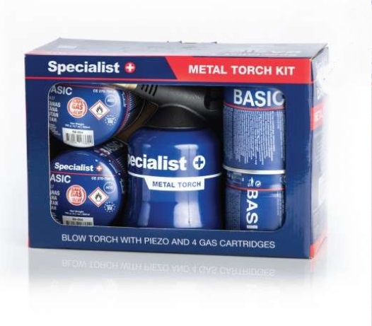 Комплект Specialist+ пальник газовий з п'єзопідпалом + 4 газових балони по 190 г (68-002KIT)