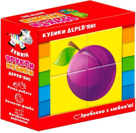 Кубики Vladi Toys Фрукты ZB1001-04