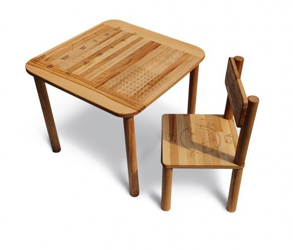 Комплект стол и стул ArinWOOD Ecomini Математика 550х550 мм 04-AM1-2