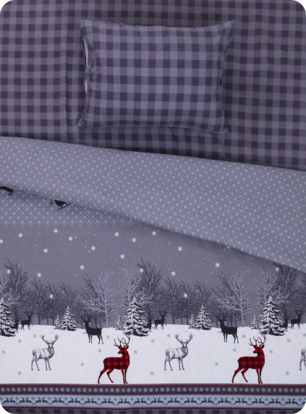 Простирадло Санта (фланель) 160x220 см сірий La Nuit 