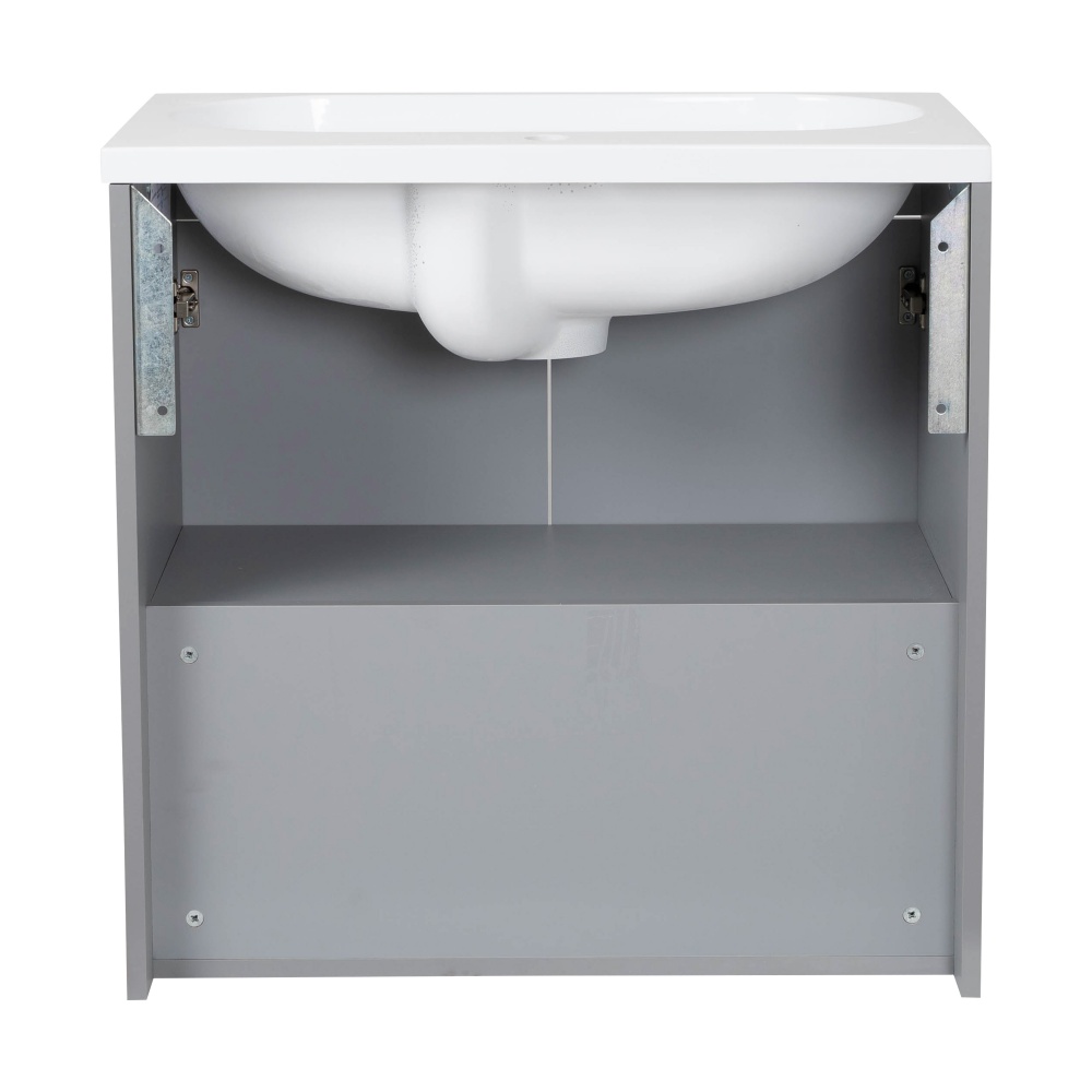 Тумба RIO (сіра) з умивальником Status 70 см
