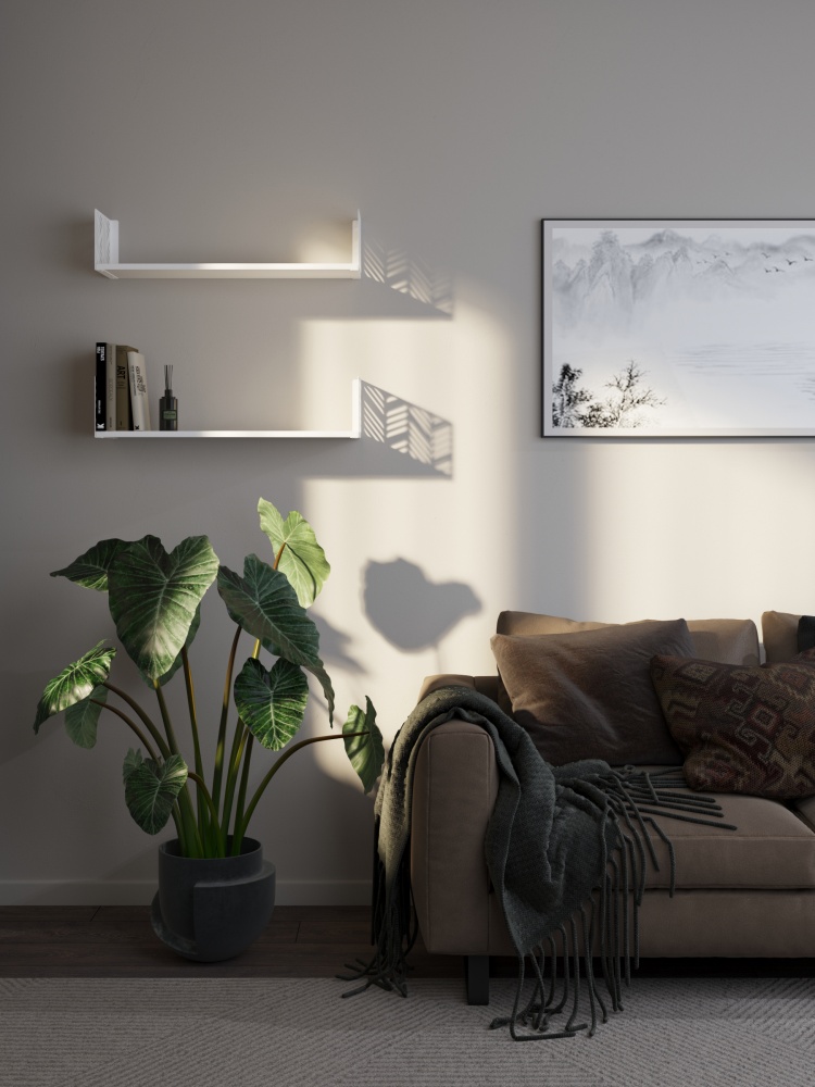 Полиця навісна Metkas Home Листя 170x800x220 мм білий (LPN01733 08022 11)