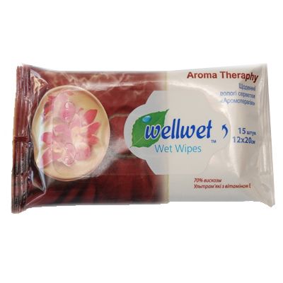 Салфетки влажные Wellwet Ароматерапия 15 шт