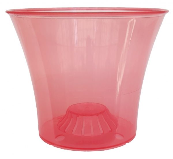 Горшок пластиковый Омела Орхидея 0,6 л круглый прозрачный красный 