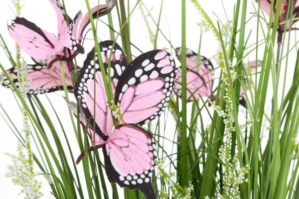Растение искусственное сноп с розовыми бабочками 60 см P50604-60