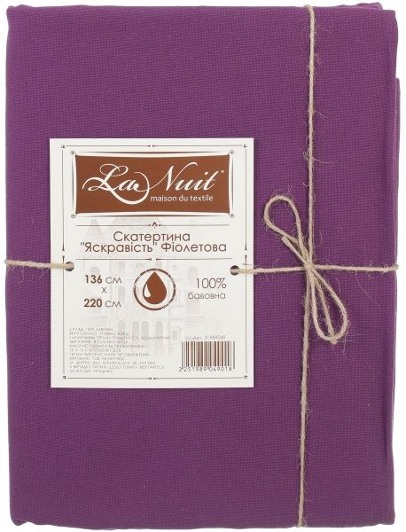Скатерть Яркость 220x136 см фиолетовый La Nuit 