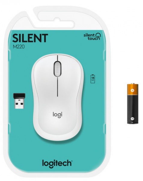 Миша Logitech Wireless Mouse M220 Silent White (910-006128) 