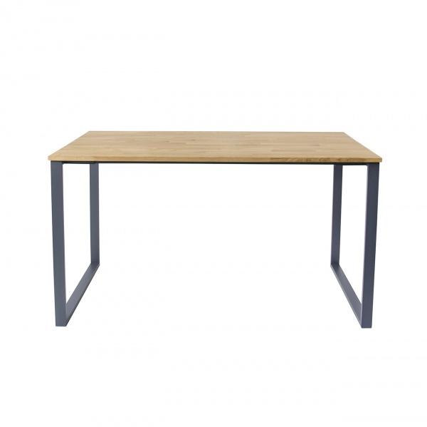 Стол обеденный TreeLand Шерман 1400х20х800 черный/натуральное дерево 