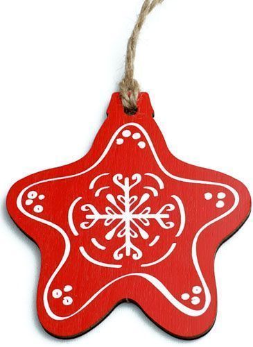 Подвеска Звездочка красная Снежинка 8 см dEI-13_04 