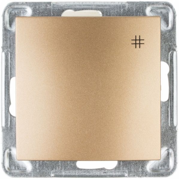 Вимикач перехресний одноклавішний Ospel Impresja без підсвітки 16 А 220В IP20 золотий