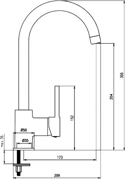 Змішувач для кухні Deante Normal BYN 762M