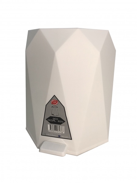 Ведро для мусора Elif Plastik Грани 5 л белый