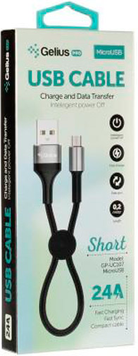 Кабель Gelius Pro Short GP-UC107 MicroUSB (2099900826689) 0,2 м черный 
