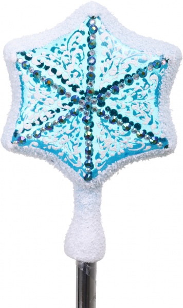 Верхівка скляна з блискітками Зірка еліт 20 см комбінована в асортименті 