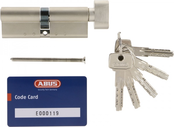 Цилиндр Abus KD15 45x45 ключ-вороток 90 мм матовый никель 2240631712011