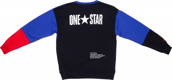 Свитшот Converse ONE_STAR_BLOCK_PACK_CREW_BLACK 10017320-001 р. XL синий