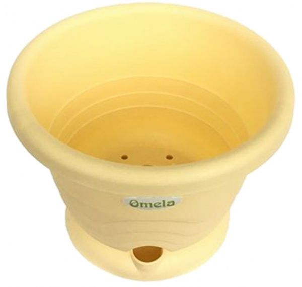 Горщик пластиковий Омела Пастель 2,6 л круглий ваніль 