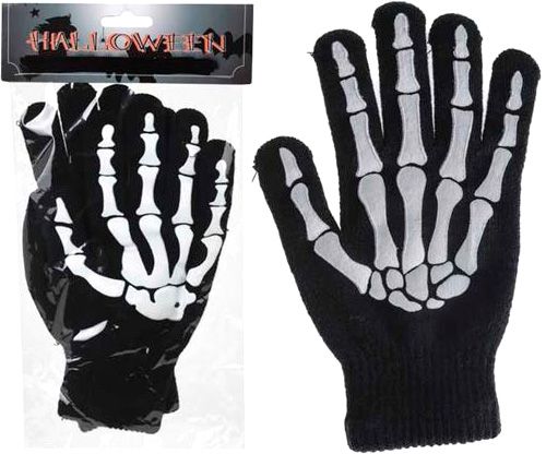 Перчатки с принтом скелета