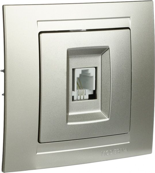 Розетка телефонна Gunsan Moderna бежевий металік MD 29 25 120