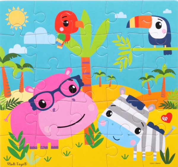 Пазли м’які Vladi Toys Фішер Прайс. Бегемот та зебра VT1109-04