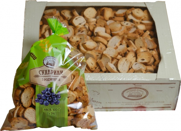 Сухарики ТМ Домашній хліб з родзинками 300г