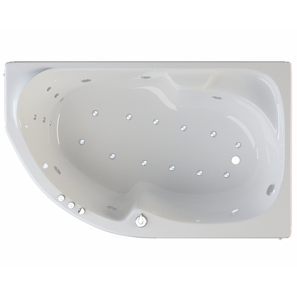 Ванна акриловая Riva Nabucco Hydro 170х105 см правая